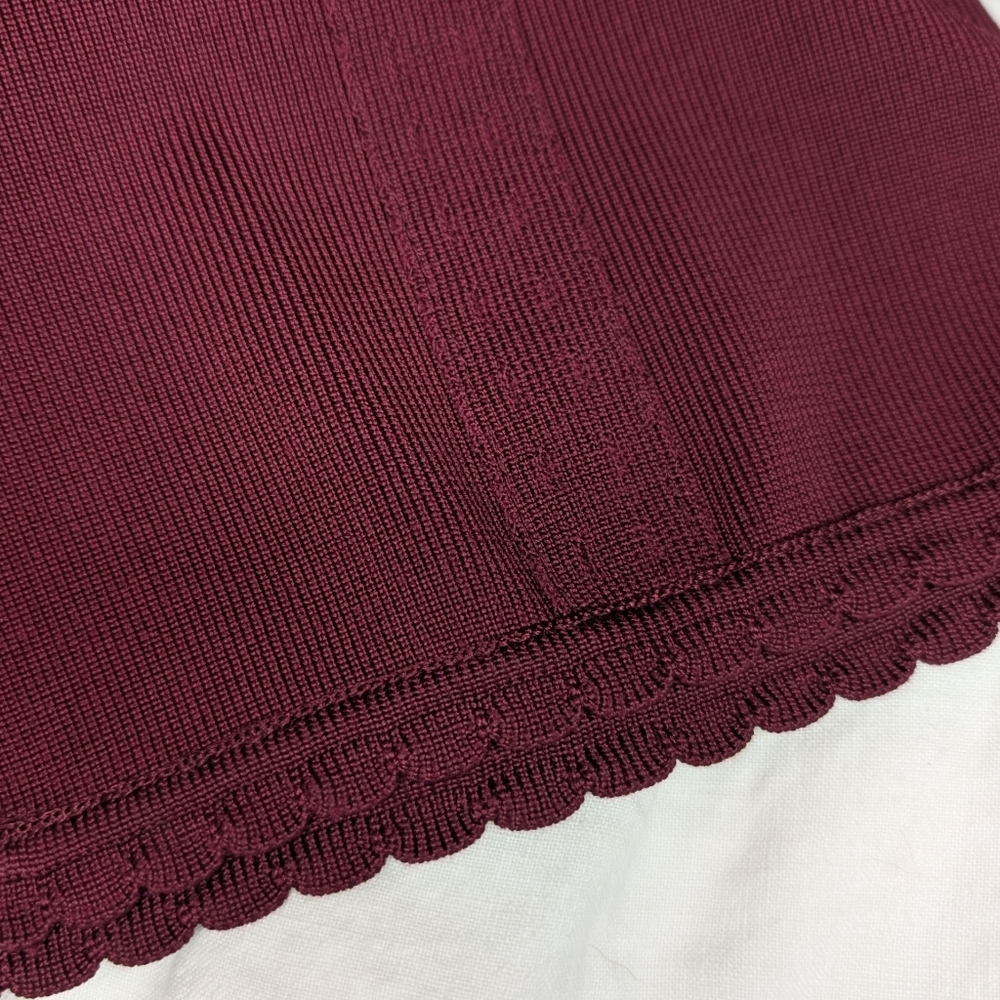 Anthropologie Ribbed Knit Midi Dress Burgundy Wine Sleeveless Bodycon Size L - Picture 13 of 16